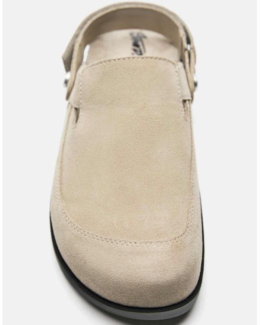 Pull&Bear – leder-clogs in Natural für Herren