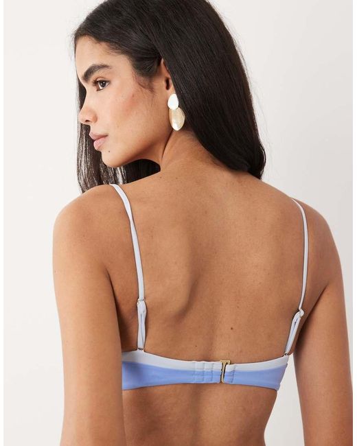 Tala Blue Contrast Underwired Bikini Top