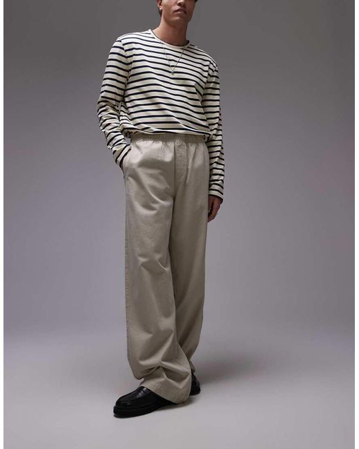 Topman Gray baggy Fit Chino Twill Pants for men