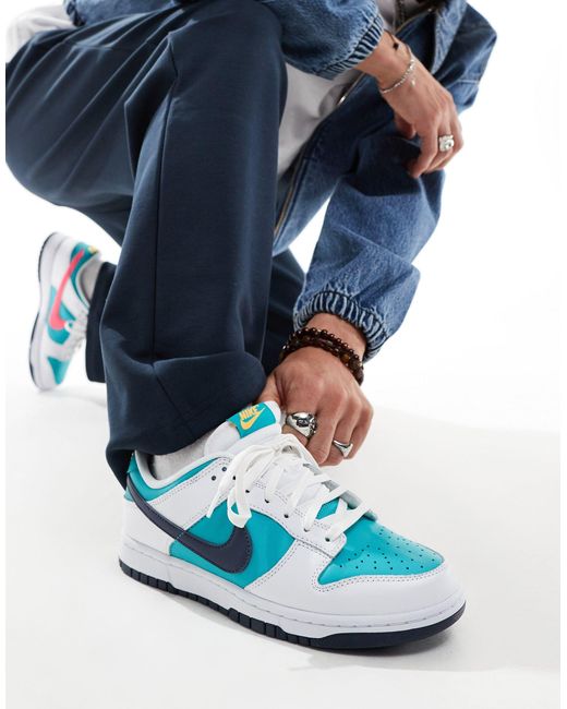 Nike Blue Dunk Low Retro Sneakers for men