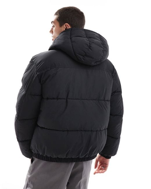 Doudoune a capuche Bershka pour homme en coloris Noir Lyst
