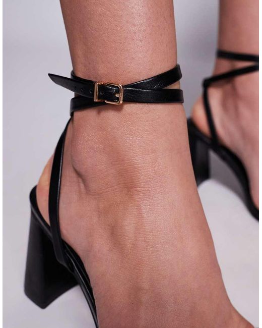 SIMMI Pink Simmi London Bora Wide Fit Strappy Block Mid Heeled Sandals
