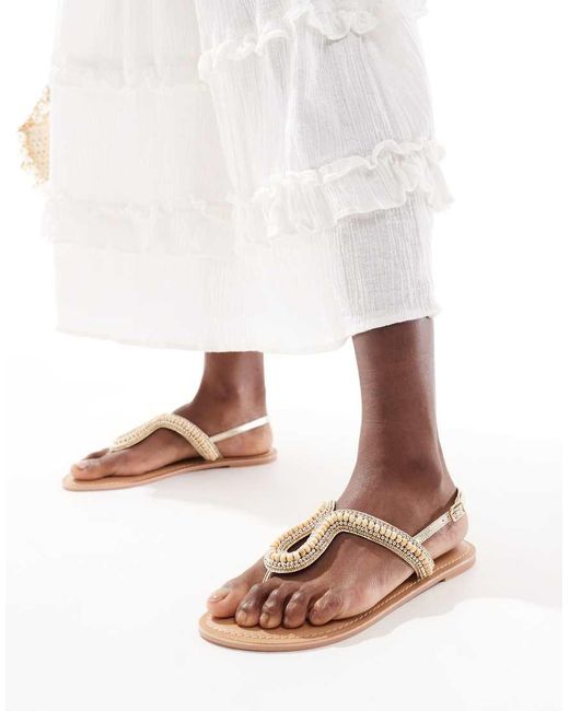 Accessorize Metallic Loop Beaded Sandal