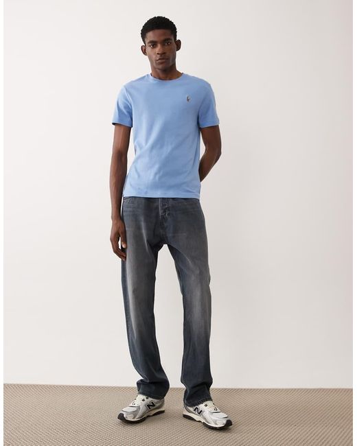 Polo Ralph Lauren Blue Icon Logo Custom Slim Fit Pima Cotton T-shirt for men