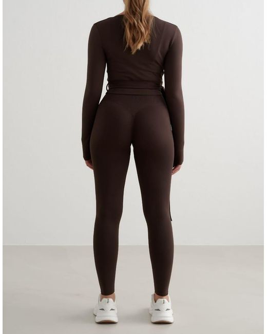 Aim'n Brown Chocolate Shape Seamless Wrap Long Sleeve