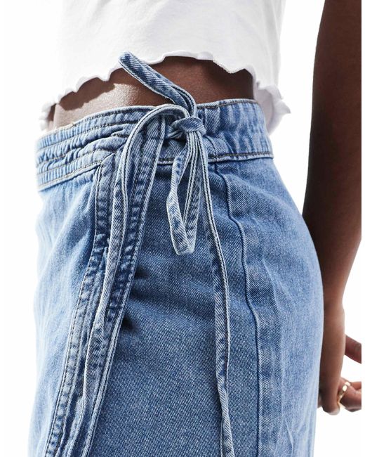ONLY Blue – kurzer jeans-wickelrock