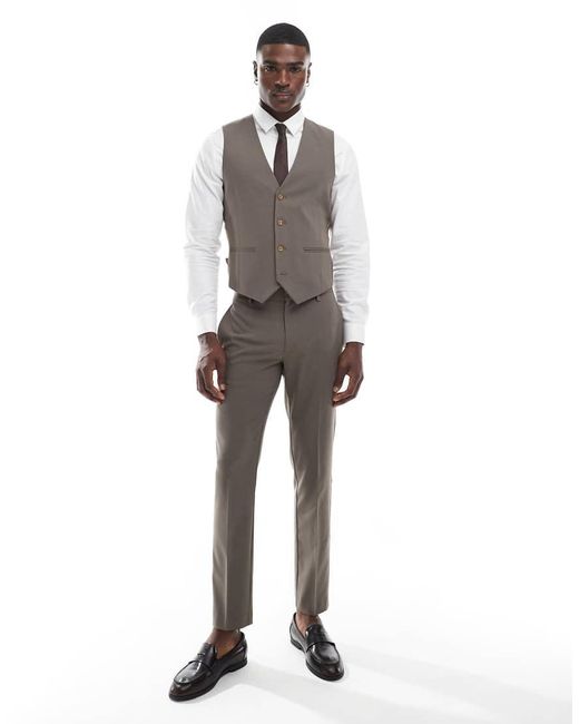 ASOS Gray Skinny Suit Waistcoat for men