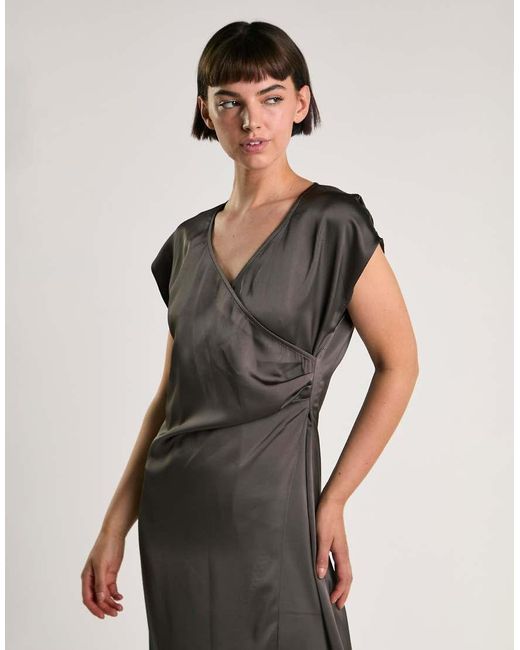 Glamorous Brown Midi Wrap Dress
