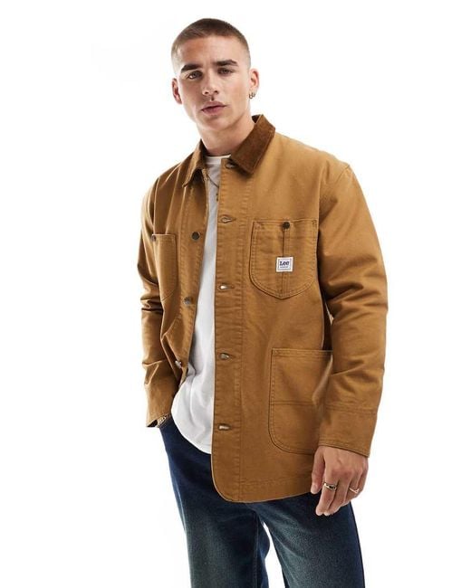 Lee Jeans Brown Workwear Loose Canvas Jacket for men