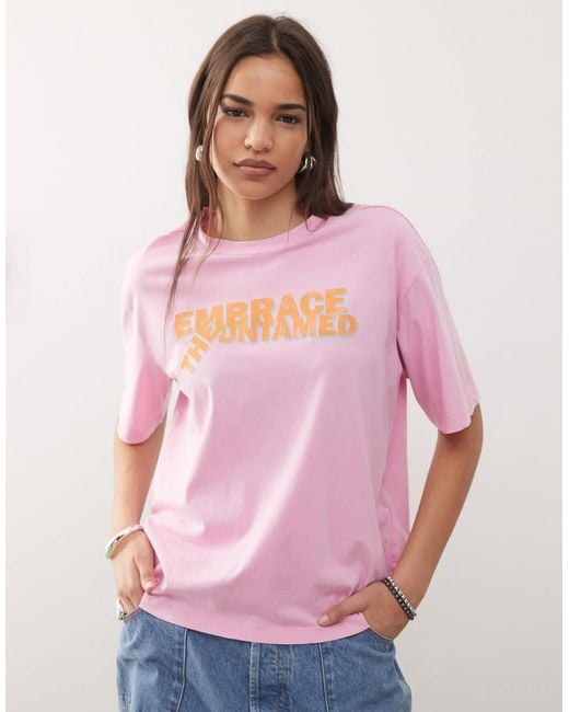 Noisy May Pink – oversize-t-shirt