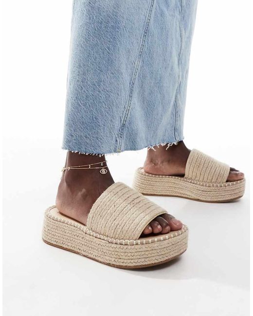 ASOS Blue Jordyn Flatform Espadrille Sandals
