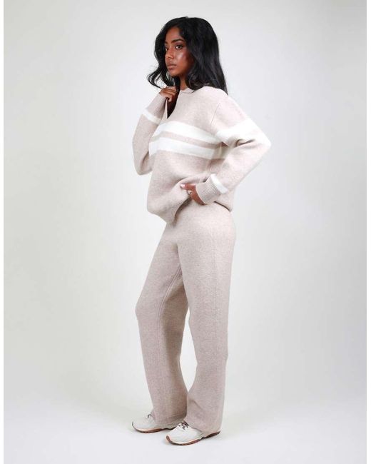 SIMMI White Soft Flared Knit Trouser