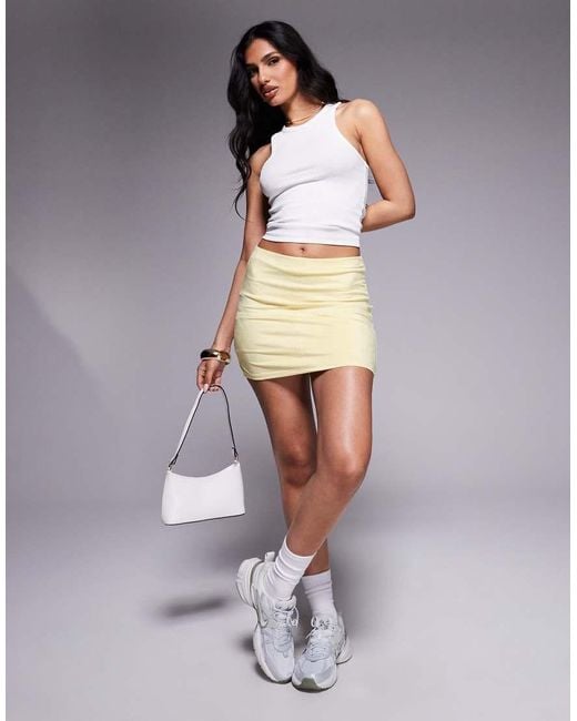 ASOS Yellow Co-ord Faux Suede Mini Skirt