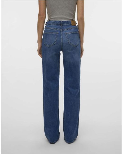 Vaqueros Azul Medio De Corte Ancho De Vero Moda de color Blue