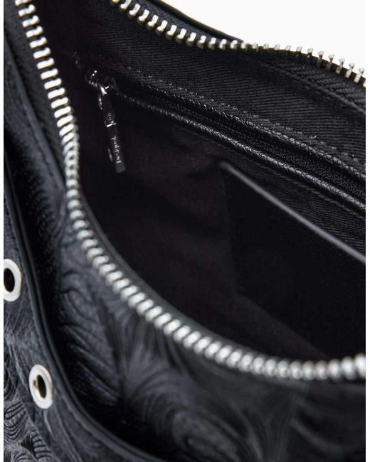 Desigual Black Studded Embossed Bag
