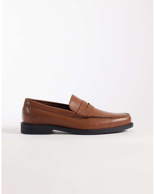 ASOS Brown Penny Loafers for men
