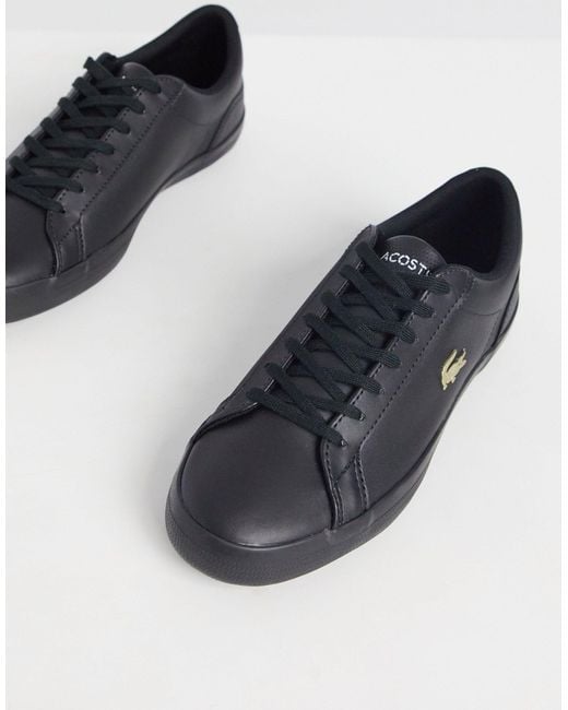 Lacoste Lerond Gold Croc Trainers in Black for Men | Lyst