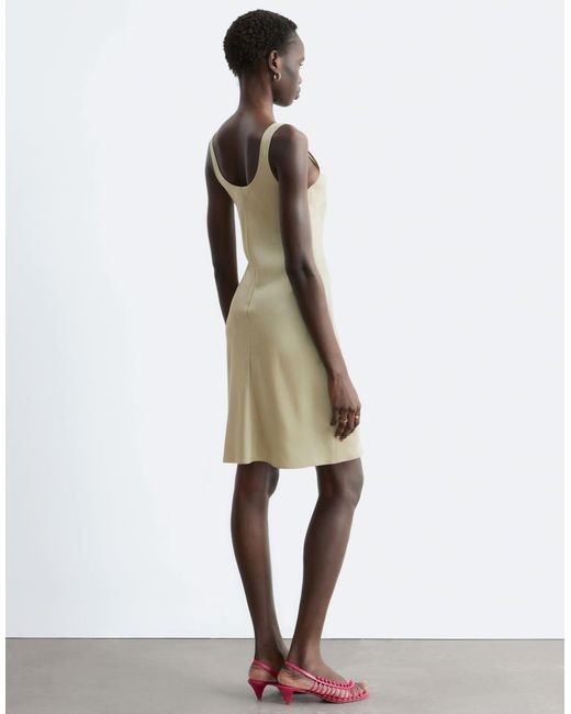 & Other Stories Natural Strappy Satin Mini Dress