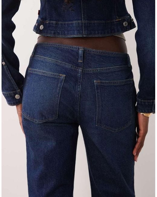 GOOD AMERICAN Blue Ghost Waist Low Rise Bootcut Jeans
