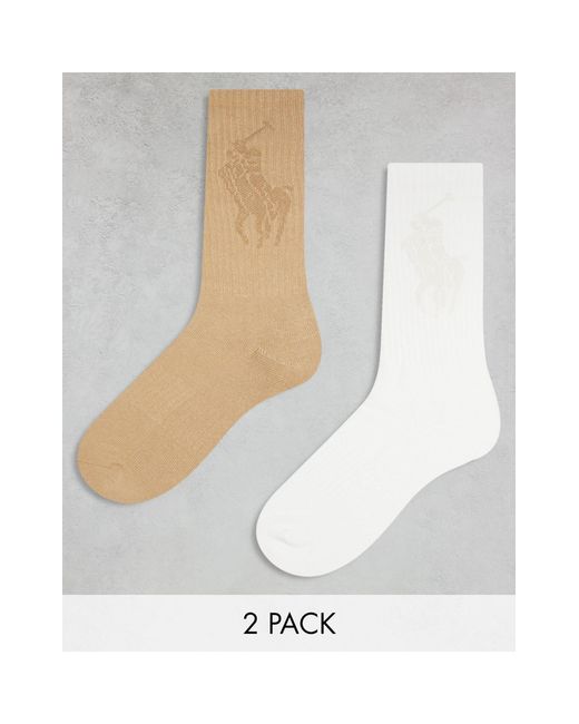 Polo Ralph Lauren White 2 Pack Socks With Large Pony Logo for men