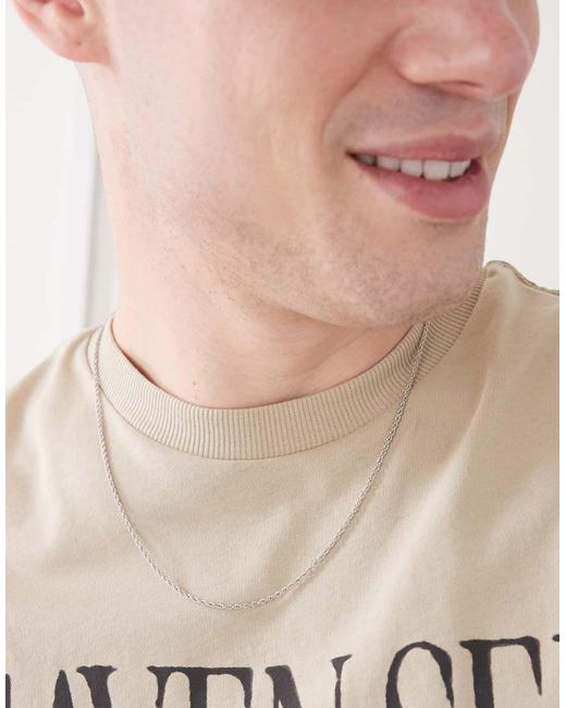 FADED FUTURE Dunne Gedraaide Touw-Schakelketting in het Natural voor heren