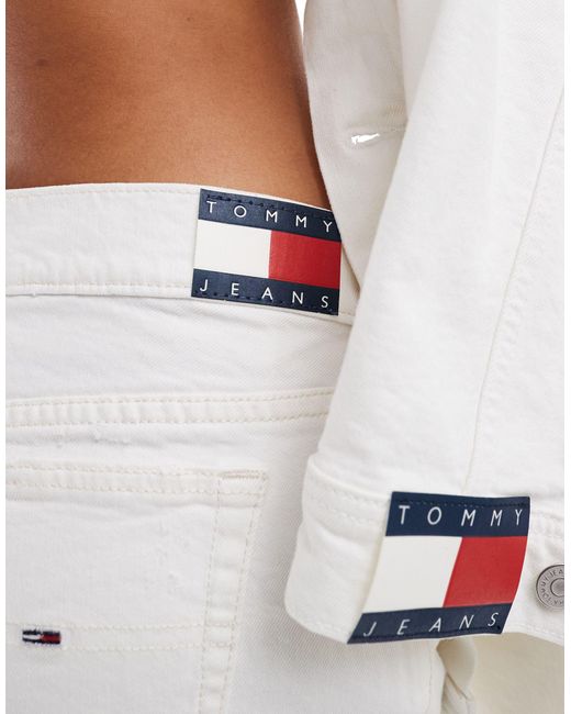 Sophie - mini-jupe d'ensemble à taille basse - délavé Tommy Hilfiger en coloris White