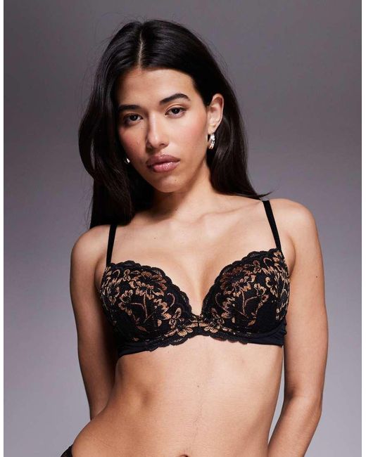 Ann Summers Gray Sexy Lace Padded Plunge Bra