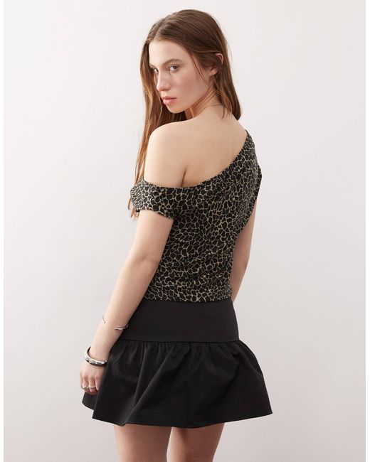 Motel Multicolor Jaridah Giraffe Print Top