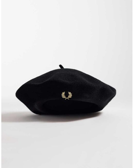 Fred Perry Black Logo Beret