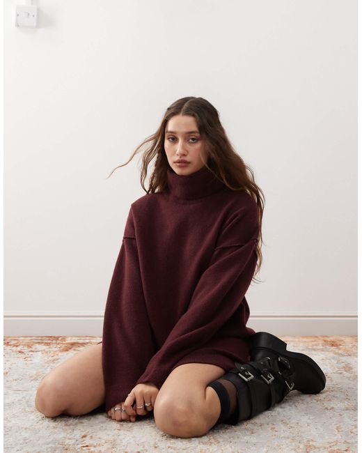 Exclusivité asos - - annie - robe pull courte en maille Weekday en coloris Brown