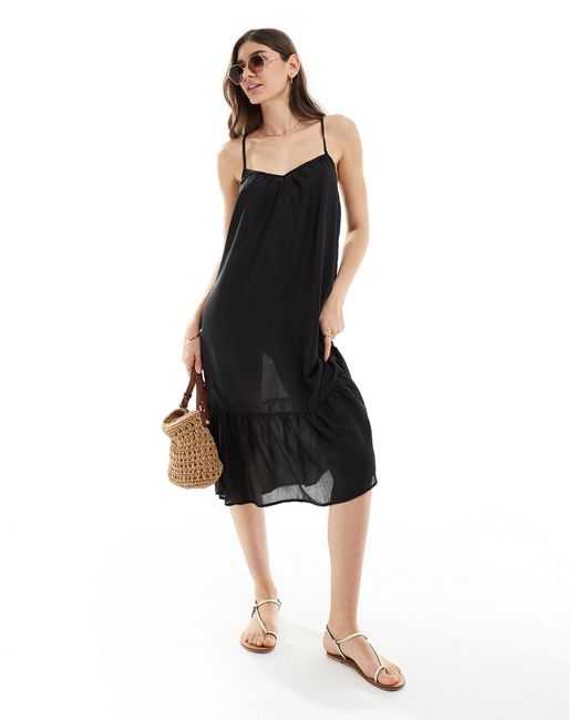 Vero Moda Black Strappy Beach Mini Dress