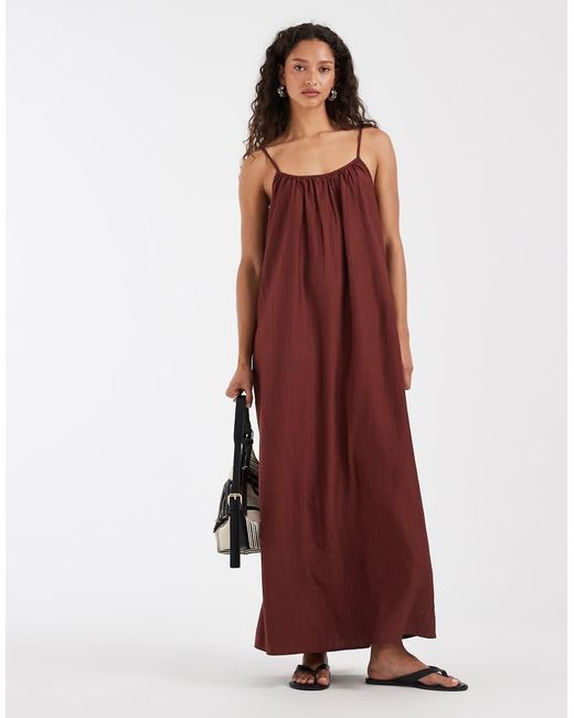 Vero Moda Crinkle Textured Woven Full Cami Maxi Dress