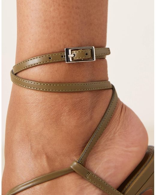ASOS Natural Note Knotted Detail Caged High Heel Sandals