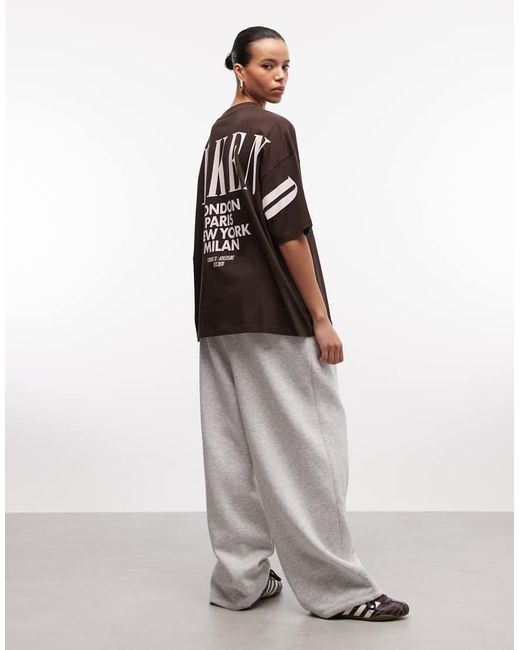 ASOS White Weekend Collective Icon Oversized T-Shirt With Stacked Back Logo