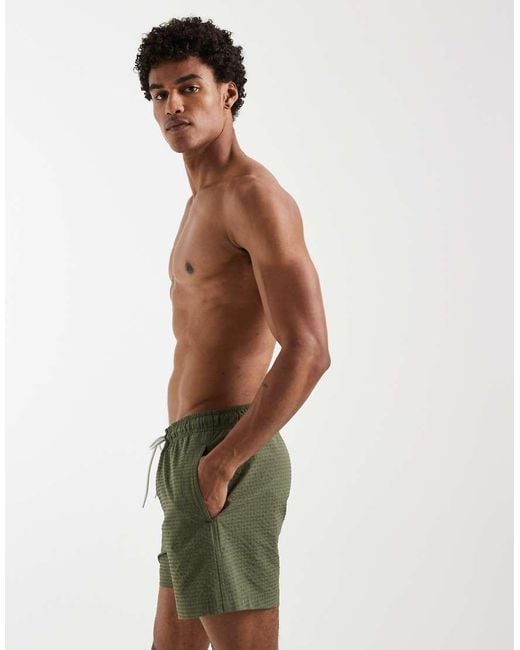 Jack & Jones Green Seersucker Swim Shorts for men