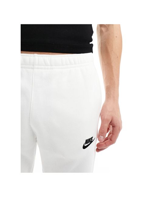Club - joggers con fondo elasticizzato bianchi di Nike in White da Uomo