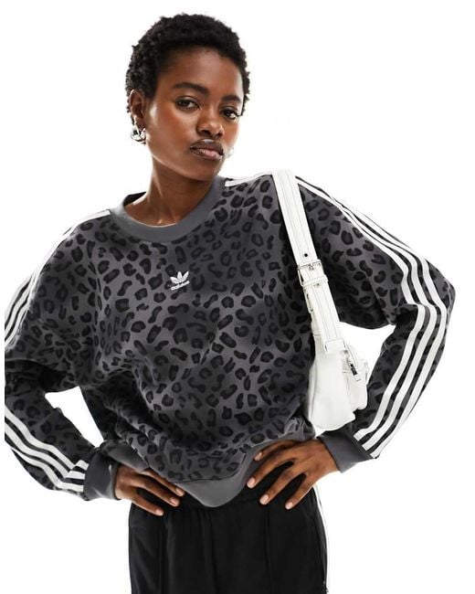 Adidas Originals Black Leopard Luxe Sweatshirt