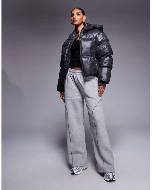 Good For Nothing Gray Hooded Puffer Jacket