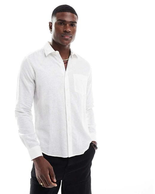 Camicia A Maniche Lunghe Vestibilità Classica Bianca di Only & Sons in White da Uomo