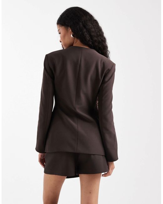 Blazer structuré d'ensemble - marron Only Petite en coloris Black