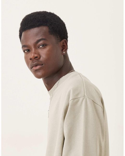 ASOS Natural Essentials Relaxed Fit Sweatshirt for men