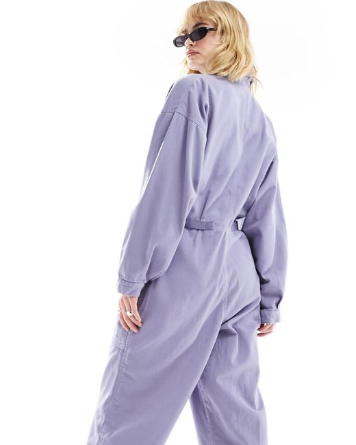 ASOS Black Collared Boilersuit With Button Detail Leg