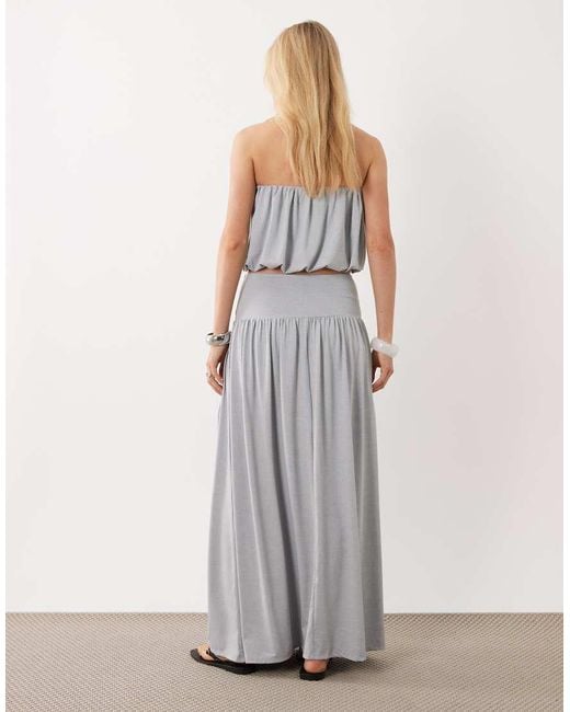 ASOS Gray Co-Ord Dropped Waist Maxi Skirt With Split Detail