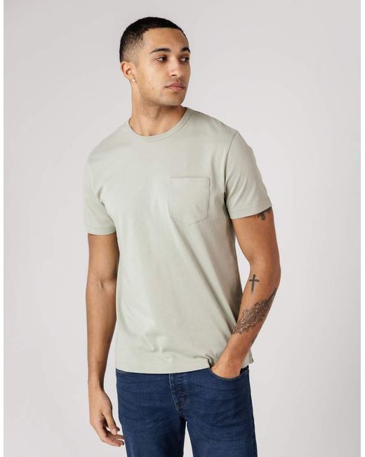 French Connection Blue 3 Pack Cotton Crew Neck Short Sleeve Chest Pocket T-Shirts for men