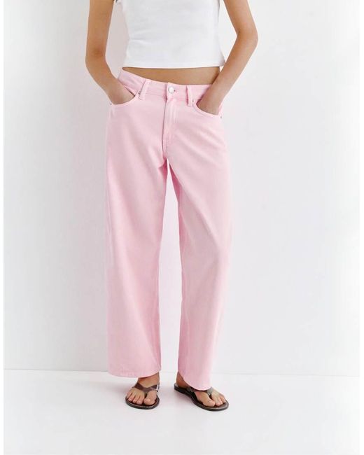 Pull&Bear Pink Barrel Jeans