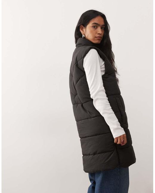 Noisy May Blue Longline Padded Gilet