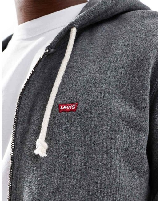 Levi's Blue Original Batwing Logo Full Zip Hoodie for men