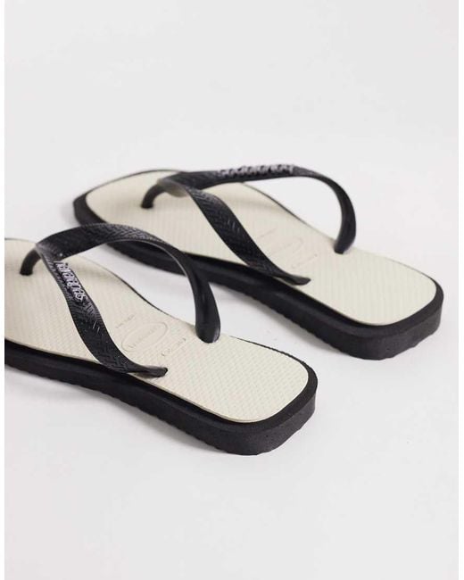 Havaianas Natural Square Toe Flip Flops