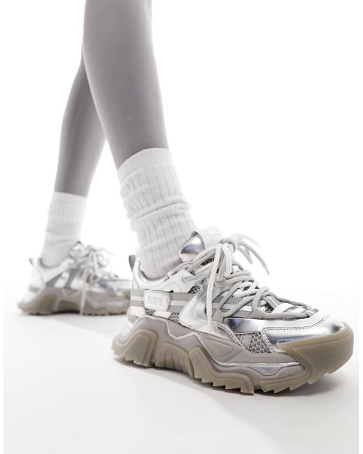 Steve Madden White Kingdom-e Chunky Trainers