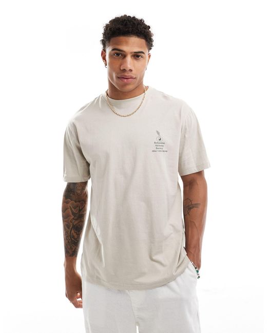 T-shirt décontracté avec imprimé bohemian au dos - beige Only & Sons pour homme en coloris Gray